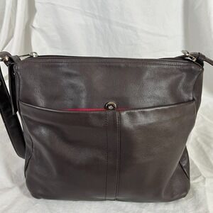 Stone Mountain Dark Brown Leather Shoulder Bag Purse Classic Minimalist